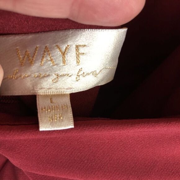 X-194 Wayf  Sydney Lace Up Convertible Halter Maxi Dress Red Slit Back Zip L New - Picture 5 of 5